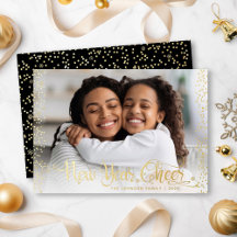 Foto Neujahrs-Cheers-Schrift Modern Schwarz Echtgo