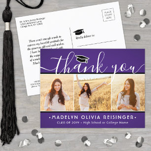 Foto New Address Abschluss Lila Vielen Dank Postkarte