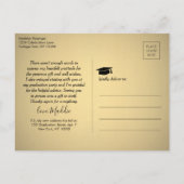 Foto New Address Black Gold Abschluss Vielen Dank Postkarte (Rückseite)