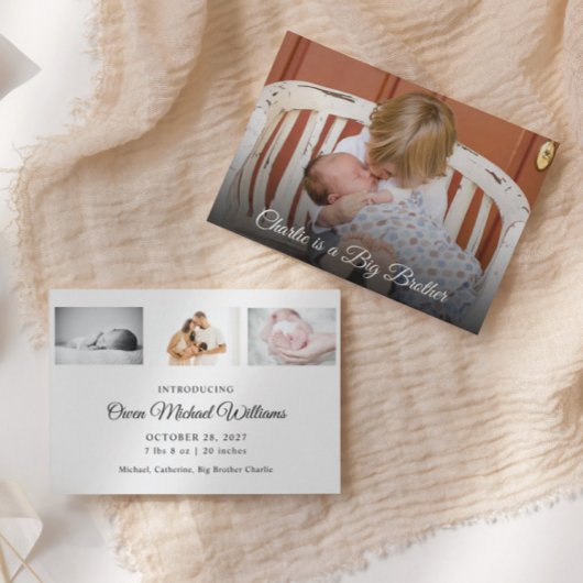 Foto New Baby Big Brother Geburtserklärung Dankeskarte