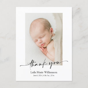 Foto New Baby Birth Ankündigung Vielen Dank Postkarte