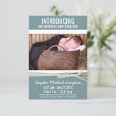 Foto New Baby Boy Geburtsankündigung Ankündigung (Stehend Vorderseite)