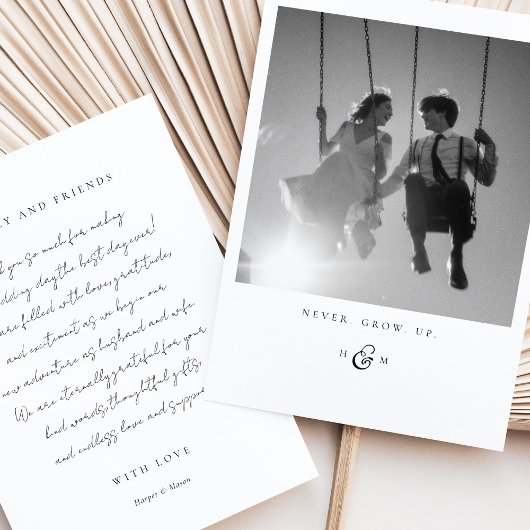 Foto "Nie aufwachsen" Danke Karte