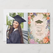 Foto Niedlich Boho Meadow Wildblume Abschluss Ankündigung (Vorderseite)