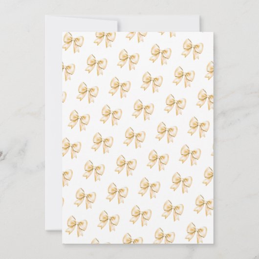 FOTO Niedlich Coquette Gold Bow Sweet 16 Einladung (Rückseite)