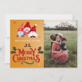 Foto Niedlich Gnomes Urlaub Frohe Weihnachten (Vorderseite)