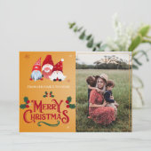 Foto Niedlich Gnomes Urlaub Frohe Weihnachten (Stehend Vorderseite)