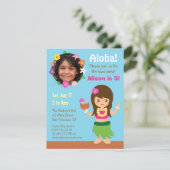 Foto Niedlich Hawaii Hula Girl Luau Party Einladung (Stehend Vorderseite)