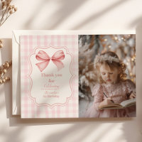 Foto Niedlich Pink Bow Coquette 1. Geburtstag