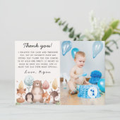 Foto "niedliche Wildtiere in einem Wald" Dankeskarte (Stehend Vorderseite)