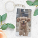 Foto | Niedlicher Adorable Hund hochladen Schlüsselanhänger<br><div class="desc">Individuelles Foto entwerfen Sie Ihre eigene Vorlage, um 2 Ihrer Lieblingsfotos Ihres Hundes, Ihrer Katze, Haustiere, Babys, Kinder, Familie oder Freunden zu enthalten! Eine leicht zu personalisierende Vorlage, um ein eigenes Design mit Ihren Bildern zu machen. Das perfekte Geschenk für einen geliebten! Die dargestellten Bilder dienen nur zur Veranschaulichung, um...</div>