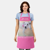 Foto Niedlicher süßer weißer Welpen Hund Pink Best Schürze (Getragen)