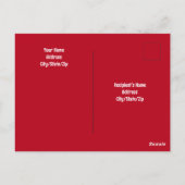 Foto Niedlicher Vortrag Hund Roter Weihnachten Postkarte (Rückseite)