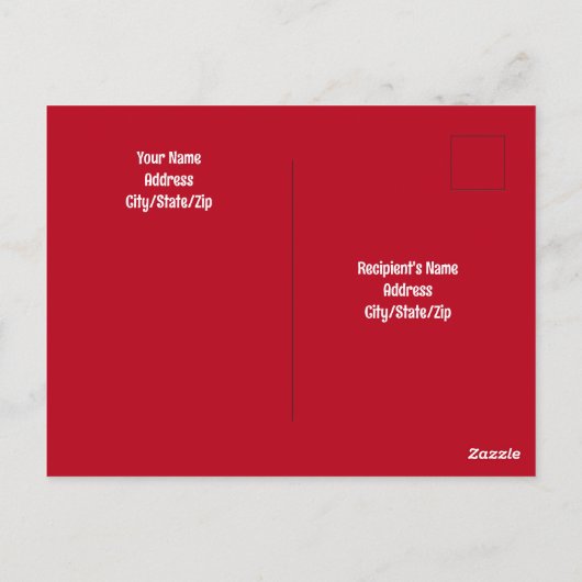 Foto Niedlicher Vortrag Hund Roter Weihnachten Postkarte (Rückseite)