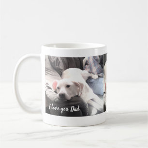 Foto Niedlicher weißer Hund mit bester Freundschaf Kaffeetasse