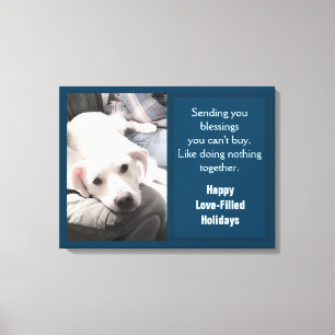 Foto Niedlicher Welpenhund mit Vater Navy Blue Hol Leinwanddruck