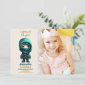 Foto Ninja Birthday Karate Party Einladung (Stehend Vorderseite)