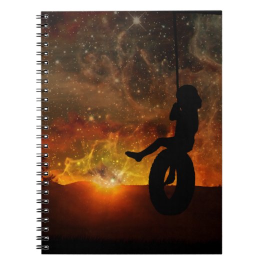 Foto-Notebook "Child in Tire Swing Spirale" Notizblock (Vorderseite)