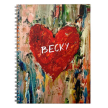 Foto-Notebook mit bemalten Heart Art Spiral