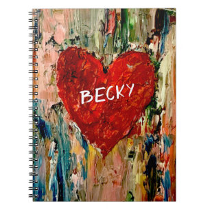 Foto-Notebook mit bemalten Heart Art Spiral Notizblock