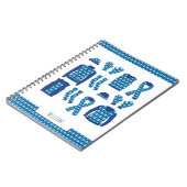 Foto-Notebook mit blauer Raute Notizblock (Linke Seite)