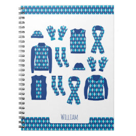 Foto-Notebook mit blauer Raute Notizblock