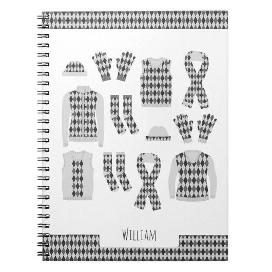 Foto-Notebook mit grauer Raute Notizblock (Vorderseite)
