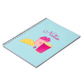 Foto Notebook mit rosa Frühstücksdesign Notizblock (Linke Seite)