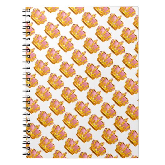Foto Notebook/Rosa und Goldkronen Notizblock (Vorderseite)