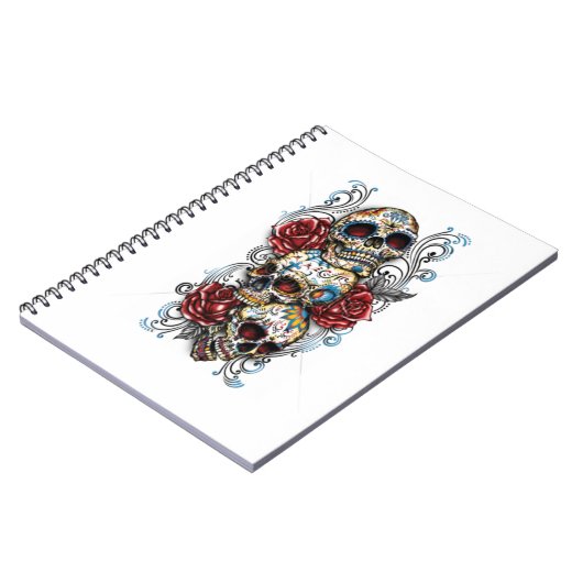 Foto Notebook/Skull und Rose Notizblock (Linke Seite)
