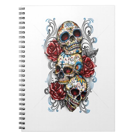 Foto Notebook/Skull und Rose Notizblock (Vorderseite)