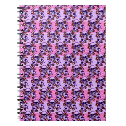 Foto Notebook/Skulls und Blume Notizblock (Vorderseite)