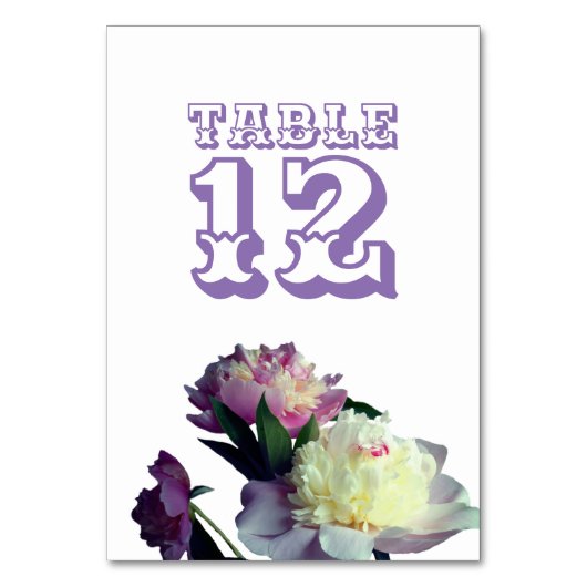 Foto-Nummer-Karte für Peer-Blume Tischnummer (Vorderseite)
