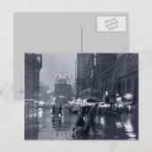 Foto: NYC der 40er Jahre im Regen Postkarte (Vorne/Hinten)