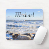 Foto Ocean Shore Individuelle Name Mousepad (Mit Mouse)