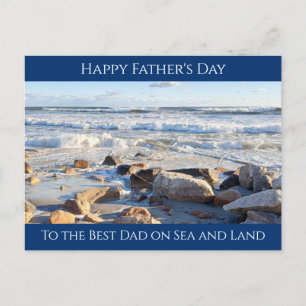 Foto Ocean Waves Best Vater Navy Blue Postkarte