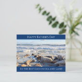 Foto Ocean Waves Best Vater Navy Blue Postkarte (Stehend Vorderseite)