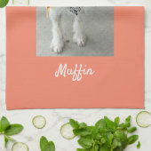 Foto oder Kindername Foto und Name des Tieres Lach Geschirrtuch (Gefaltet)