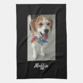 Foto- oder Kindername, Schwarz anpassen Geschirrtuch (Vertikal)