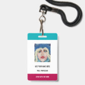 Foto- oder Logo-Textname-Abzeichen anpassen Ausweis (Vorderseite mit Schlüsselband)