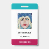 Foto- oder Logo-Textname-Abzeichen anpassen Ausweis (Rückseite)