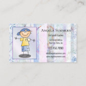 Foto oder Zeichnend Lehrer oder nach der Schule Visitenkarte (Rückseite)