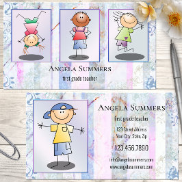 Foto oder Zeichnend Lehrer oder nach der Schule Visitenkarte
