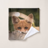 Foto of a Cute Little Orange Fox Badhandtuch Set (Waschlappen)