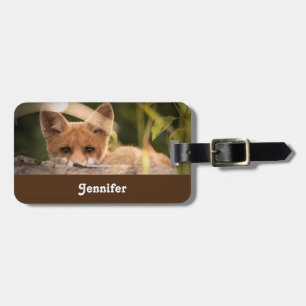 Foto of a Cute Little Orange Fox Gepäckanhänger