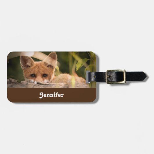 Foto of a Cute Little Orange Fox Gepäckanhänger (Vorderseite horizontal)