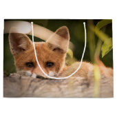 Foto of a Cute Little Orange Fox Große Geschenktüte (Vorderseite)