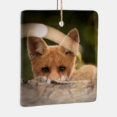 Foto of a Cute Little Orange Fox Keramikornament (Rechts)