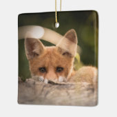 Foto of a Cute Little Orange Fox Keramikornament (Links)