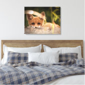 Foto of a Cute Little Orange Fox Leinwanddruck (Insitu (Schlafzimmer))